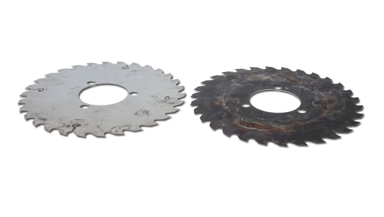 Before and after samples of deburring by ARKU