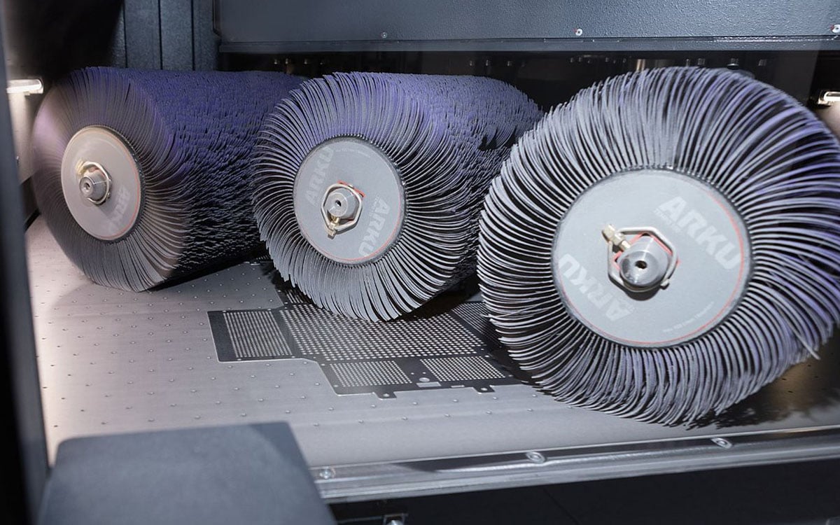 perforated sheet in deburring machine